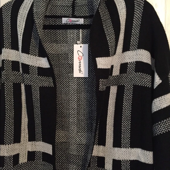 Black design long cardigan - Picture 3 of 5